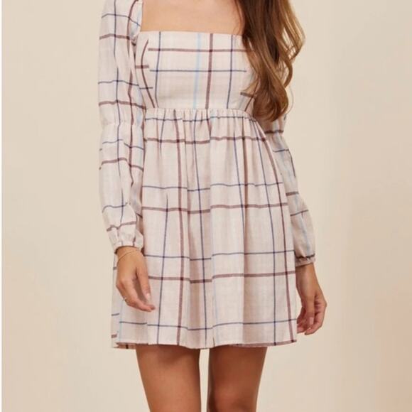 Park & Fifth "Thompson" Mini Baby Doll Dress Striped in Linen Blend Size Large - Picture 1 of 13